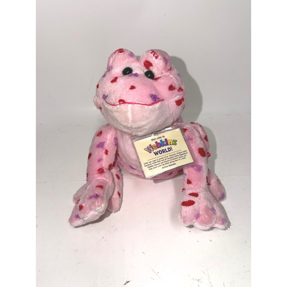 Ganz Webkinz Love Frog Pink Heart Plush Stuffed Animal Retired HS108